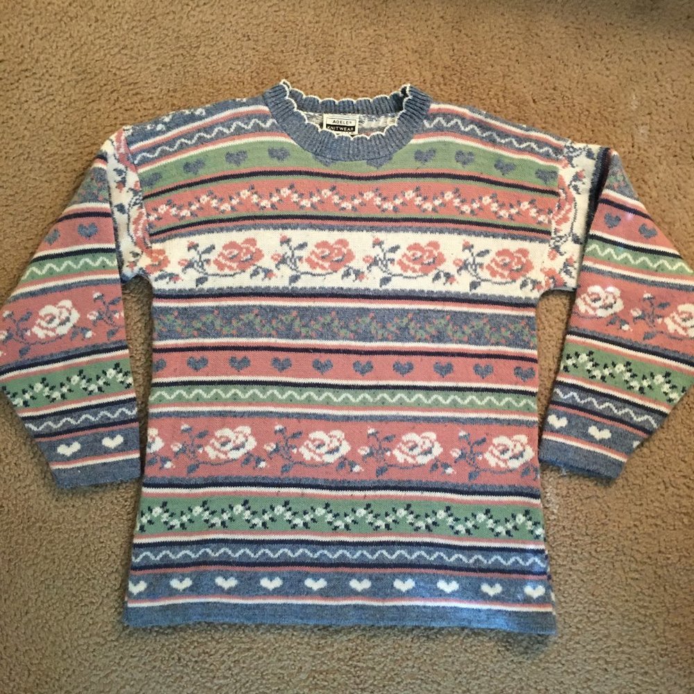 Adele Knitwear vintage floral sweater